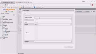 Create Trigger in phpMyAdmin