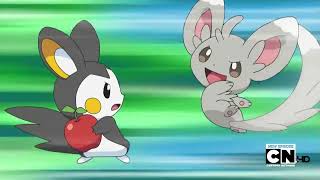 Minccino uses Double Slap on Emolga again! Pokémon Black \u0026 White Battle