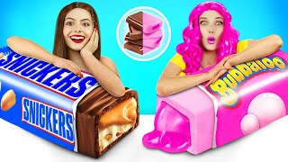 Bubble Gum VS Chocolate Food Challenge | Blowing Giant Bubble Gum Battle by RATATA CHALLENGE