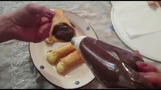 Le ricette di Olga: cannoli cilentani alla crema bicolore (crema e cioccolato)