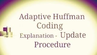 Data Compression Lecture 8 Adaptive Huffman Coding(Update Procedure)