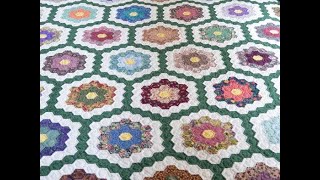 How to Sew the flowers together in a Grandmother's Quilt