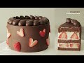 딸기 초콜릿 가나슈 케이크 만들기 : Strawberry Chocolate Ganache Cake Recipe | Cooking tree