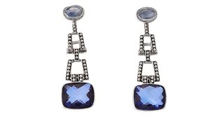 Nicky Butler Violet Blue Quartz and Moonstone Earrings