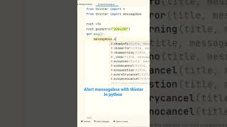 Creating Alert message box with tkinter in python 😄|| python tips and tricks || #codding #shorts