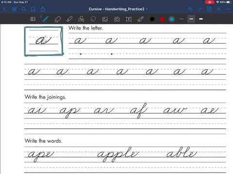 Lowercase Cursive A Beginning Cursive 16 Youtube