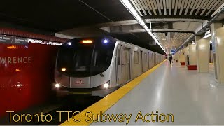 Toronto TTC Line 1 Yonge Univeristy Subway Train Action 11/18/2022