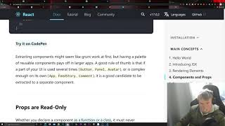 React Documentation Walkthrough ComponentDidMount() and ComponentWillMount() Learning ReactJS