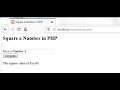 Square a Number Using PHP Programming Language