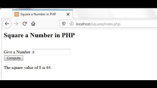 Square a Number Using PHP Programming Language