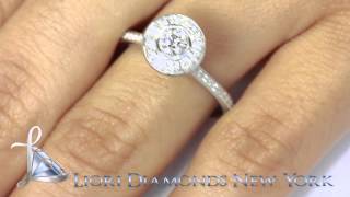 ER-1007 - 0.86 Carat F-VS1 Certified Natural Round Diamond Engagement Ring 18k White Gold