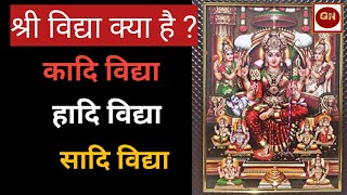 श्रीविद्या क्या है || कादी विद्या हादी विद्या सादी विद्या क्या है || Sri Vidya Kya Hai