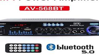 Audio Power Stereo Amplifier AV-568BT Bluetooth Amplifier 2.0 Channel 50Wx2 With 2 RCA Inp