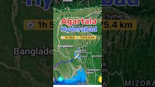 Agartala to Hyderabad flight Route #flightpath #travel #travelmap #flightroute #flightplan #news