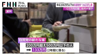 「中間層は恩恵受けない」自民が“103万円の壁”給与200万円以下の人は非課税枠160万円引き上げ案示すも国民民主は反発