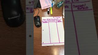 Three column notes
