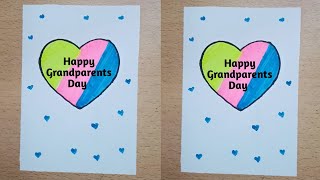 Easy White Paper Last Minute Greeting Card for Grandparents Day | Grandparents Day Card without Glue