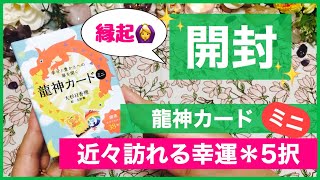 【開封】龍神カードミニ🐉近々訪れる幸運＊5択式リーディング🐉小さくてもパワーは大きい❓❗️インパクトのあるオラクルカード【顔の迫力がすごい】