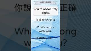 英語句子學習 55 You're absolutely right  -  56 What’s wrong with you   #英文句子 #英語實用句子