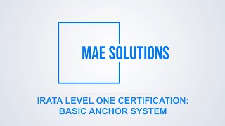 IRATA Level 1 - Basic Anchor System