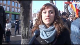 Armenians Celebrate in front of the French Embassy in Yerevan