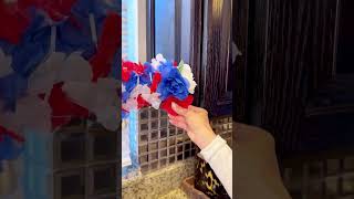 ♥️🤍💙 Patriotic Dollar Tree Shower Rod Hack  #homedecor #diy #dollartree