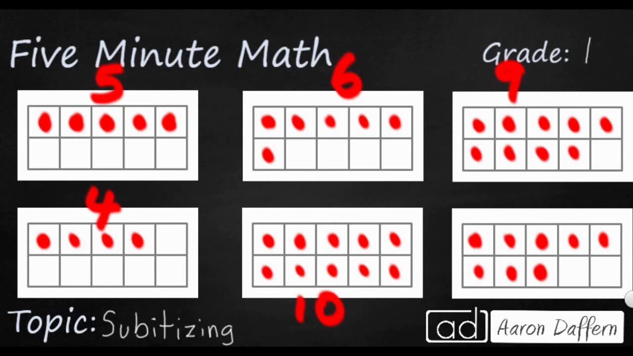 1st Grade Math Subitizing Youtube