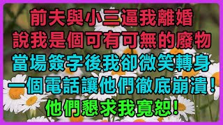 前夫與小三逼我離婚，說我是個可有可無的廢物，當場簽字後我卻微笑轉身，一個電話讓他們徹底崩潰！