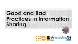 GBVIMS: Good and Bad Practices in Information Sharing