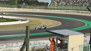 スーパーフォーミュラ2021 第7戦鈴鹿サーキット 決勝（２コーナー）ファイナルラップとウィニングラン[福住優勝]