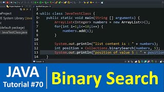 Java Tutorial #70 - Search Collections using binary Search Method