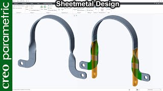 Sheet Metal Tutorial | Clamp by planer bend in Creo Parametric