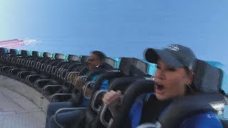 Buckle up! Checking out a thrill ride at the State Fair of Texas