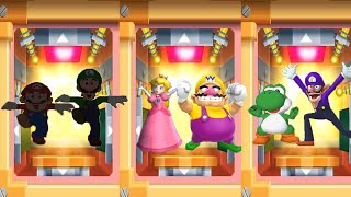 Mario Party 7 Minigames - 8 Player Ice Battle - Mario Luigi vs Yoshi Waluigi vs Peach Warrio