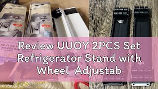 Review UUOY 2PCS Set Refrigerator Stand with Wheel  Adjustable Washing Machine Stand Mobile Base St