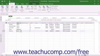 Project 2016 Tutorial Creating Cost Resources Microsoft Training