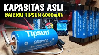 Kapasitas asli Baterai Lifepo4 Tipsun 6000mAh