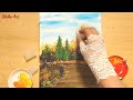 how to draw autumn leaves road with acrylic paint maple simple painting for beginners step by step