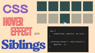 CSS Hover Effect on Siblings
