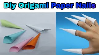 Diy Origami Nails|How to make paper nails|toni art and craft by fatima online craft