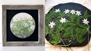 How to make home decoration with imprints of plants/ Crafty Klever/ Botanical art