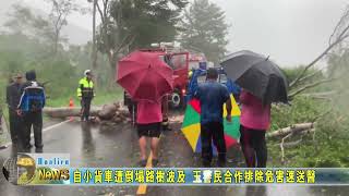 20230903 06 卓樂自小貨車遭倒塌路樹波及 玉警民合作排除危害速送醫