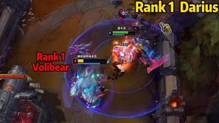 Rank 1 Darius VS Rank 1 Volibear! *LEVEL 3 SOLO KILL*