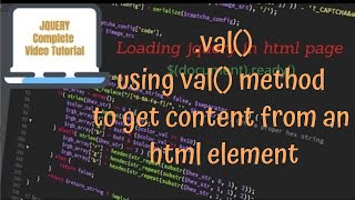 jQuery Turorials #40 - using jquery val() method to read the content from an html element.
