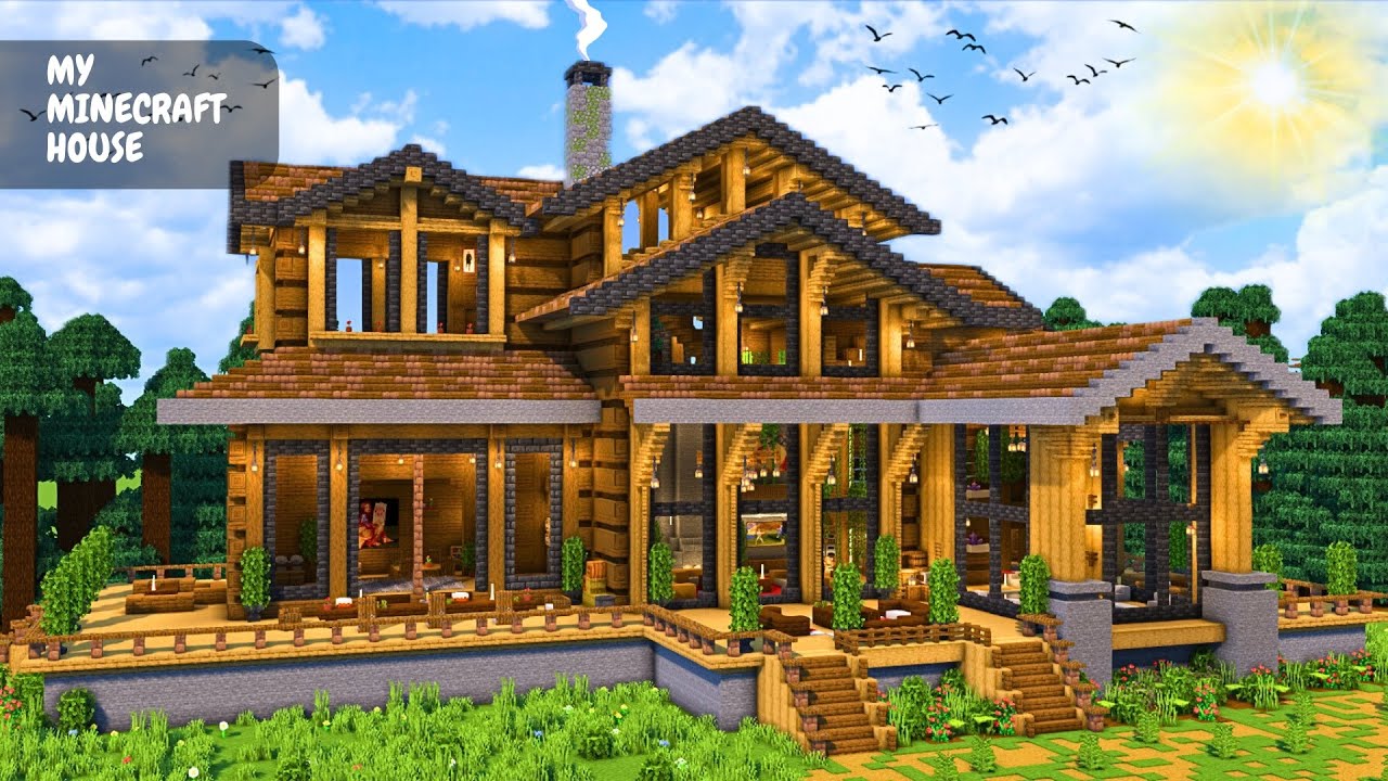Wooden Minecraft House Tutorial Easy Wooden Birch House Minecraft