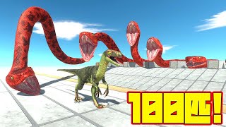 巨大ヘビ100匹が襲い掛かってくるトラップをつくった結果！？【Animal Revolt Battle Simulator】#53