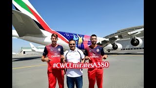 Virender Sehwag launches the CWC19 Emirates A380! ✈️