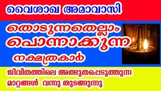 വൈശാഖ അമാവാസി തൊടുന്നതെല്ലാം പൊന്നാക്കുന്ന നക്ഷത്രകാർ VAISAKHA AMAVASI ASTROLOGY