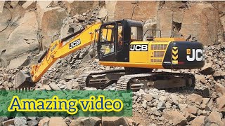 Chhotu dada jcb wala jcb backhoe machine Cat 365C excavator cutting soil and loading  trucks