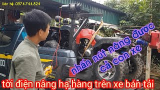 cẩu điện nâng hạ hàng trên xe bán tải . tự làm cẩu điện gấp gọn .phần 2 .